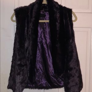 Beautiful deep purple faux fur vest